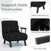 Convertible Single Folding Sofa Bed Sleep Chair 6 Positions Adjustable Backrest