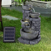 Garden Water Feature Outdoor Solar Power Cascading Bowls Fountain with LED Light