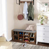 Rustic Brown Shoe Bench Seat Cushion Shoe Rack Storage Cabinet Shelf Organiser