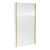 Bath Shower Fixed Screen L Shape 800mm Brushed Brass Square Glass Return Panel