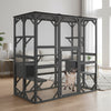 Large Outdoor Catio Wooden Cat Enclosure Big House Outdoor with Platforms Runs