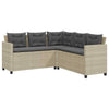 Brokky Garden Sofa with Table and Cushions L-Shaped Grey Poly I4Z3