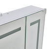 LED Bathroom Mirror Cabinet wit Storage 3 Color Lights Touch Switch Clock 2-Door
