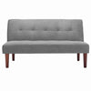 2 Seater Sofa Bed Linen Sofa Couch With Adjustable Backrest for Guest Room Grey