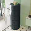 Stackable Round Box Plastic Storage Cabinet 2-5 Shelves with Hole/Knob Handle UK