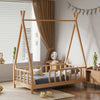 Kids Single Floor Beds Pine Wood House Bed Frame Toddler Children Bedstead Cabin