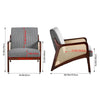 Wooden Frame Accent Armchair Corduroy/Linen Upholstered Padded Single Sofa Chair