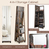 360° Rotating Jewelry Armoire Lockable Standing Jewelry Organizer Cabinet w/Mirr