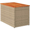 Garden Side Tables Dining Table 2 pcs Beige Poly Rattan Solid Wood