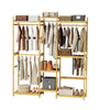 Heavy Duty Tall Clothes Rail Bamboo Wardrobe Garment Rack Bedside Cabinet Stand