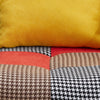 Upholstered Patchwork Armchair Wing Back Sofa Lounge Chair w/Footstool & Cushion