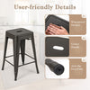 61CM Bar Stools Set of 4 Stackable Counter Height Metal Stools w/ Handing Hole