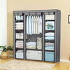 Fabric Canvas Wardrobe With Hanging Rail Shelving Clothes Storage Large Cupboard