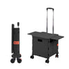 55L Folding Trolley Crate Boot Cart Mobile Shopping Camping Picnic Storage Box