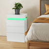 RGB LED Bedside Table Cabinet 3 Drawers Nightstand Bedroom Furniture Storage UK