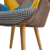 Ergonomic Armrest Accent Chair with Footstool Set Tufted Upholstered Lounge Seat