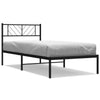 Metal Bed Frame with Headboard Black 80x200 cm