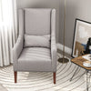 Upholstered Fabric High Wing Back Armchair Accent Chair Lounge Stud Sofa Seat