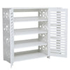 White Shoes Storage Cabinet Organizer Stand Display Rack 4 Tier Shelf Cupboard