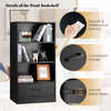 4 -tier Wooden Bookcase Storage Rack Open Display Shelf w/ 1 Drawer Black