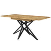 Extendable Dining Table 120-160x80x66cm with Brazilian Walnut Top and Star Legs