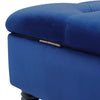 Velvet Upholstered Footstool Seat Bench w/Storage Box Chair Ottoman Pouffe Stool
