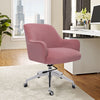 Velvet Upholstered Office Chair Wheeled Adjustable Swivel Computer Desk Armchair