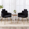 Velvet Dining Chairs Set of 2 Black Upholstered Gold Legs For Kitchen Room Chair