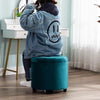 Round New Velvet Padded Seat Ottoman Storage Stool Box, Footstool Pouffes Chair