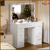 Large Dressing Table With LED Mirror Drawers Vanity Set Bedroom Makeup Table