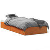 Gecheer Bed Frame Wax Brown 90x190 Solid Wood Pine Z4I7