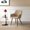 Set of 2 Cream Faux Leather Dining Chairs Armchairs Kitchen Dining Room Modern