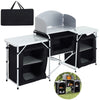 Folding Camping Table Aluminium Kitchen Unit Storage Outdoor Cooking Station NEW
