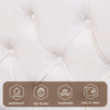 4ft6 Double Gas Lift Ottoman Storage Bed Frame w/ LED Lights Faux Leather White