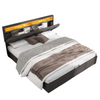 Super King Size Bed, 6ft Upholstered Ottoman Bed Frame with Storage Headboard