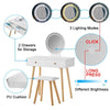 Dressing Table White LED Mirror With 2Drawers Stool Set Makeup Desk Vanity Table