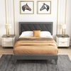 Double Bed Frame Upholstered Velvet Headboard Slatted Base Modern Bedroom Luxury