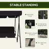 Outdoor 3 Seater Swing Chair Garden Patio Seat Adjustable Canopy Cushion Black