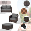 5-Piece Outdoor Patio Conversation Set Loveseat and 2 Ottoman
