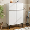 Modern Shoe Cabinet Double Doors Adjustable Shelves Hallway Storage 95x60x34.5cm