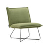 Green Linen Fabric Upholstered Leisure Armchair Accent Chair w/Chrome Metal Leg