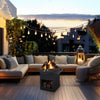 Fire Pit Large Garden & Patio Modern Square Outdoors Black Log Store Wood Burner