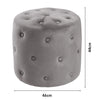 Round Buttoned Stool Pouffe Footstool Chair Grey Padded Seat Soft Pouf Cylinder