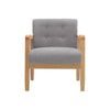 Vintage Upholstered Fabric Armchair with Button Lounge Chair Solid Wooden Frame