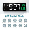 LED Digital 16" Wall Clock Temperature Date Display Alarm Clock Large Home Decor