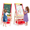 3 in 1 Kids Wooden Easel Chalkboard Whiteboard Paper Roll Drawing Writing
