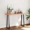 Camerina Table Brown 120x60x4 Treated Solid Wood Oak Live ,Table P9D5