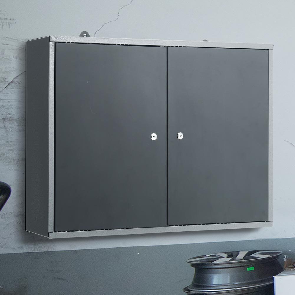 WALL MOUNTED TOOLS RACK METAL GARAGE STORAGE CUPBOARD TOOL CHEST CABINET LOCKER