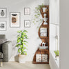 Tribesigns 5-Tier Corner Shelf, Modern Bookshelf & Plant Stand, Brown