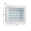 Wall Mounted Wooden Display Cabinet Glass Shelves Storage Organizer Showcase